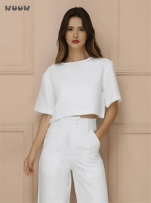 Women Two-Piece Outfits - 白色 - 查看 3