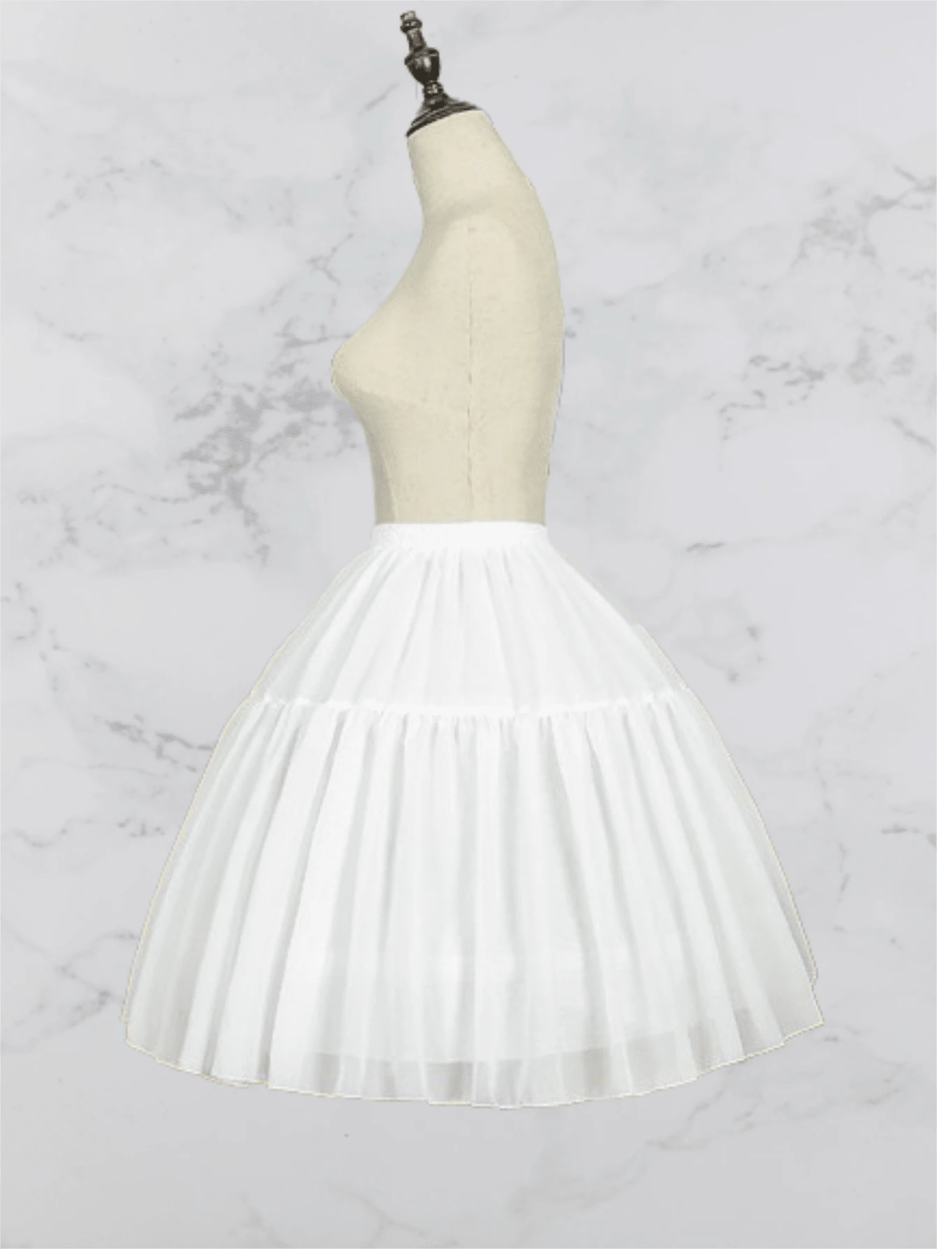 Women Girls Crinoline Petticoat 2 Hoops Skirt Chiffon Ball Gown Short Half Slip Underskirt For