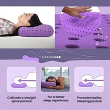 Purple Memory Foam Pillow Queen | Soft Pillow With Xtreme Comfort | The Best Memory Foam Bed Pillow For Sleeping | Firm Support Pillow For Side Sleepers | Queen Size | Lavender Scent | 24" X 16" - Màu tím - Xem 2