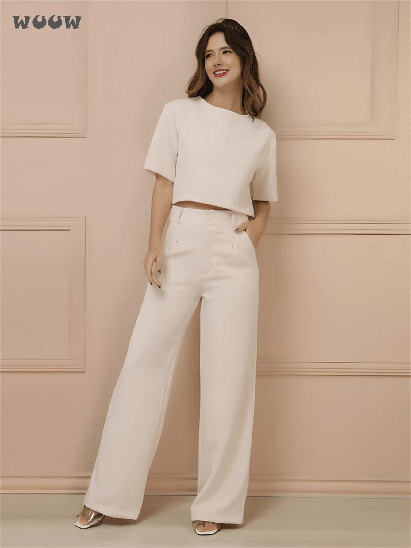 Women Two-Piece Outfits - 米色 - 查看 1