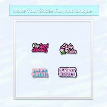 Random 20Pcs Pink Series Shoe Charms For Clogs Shoe DIY Decoration Premium Quality Popular Charms Accessories Bubble Slides Sandals, PVC Shoe Decorations Beach Bag Accessories Great Gift For Teens Men Women And Adults
