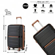20 Inch Cabin Carry On Luggage, 24 Inch & 28 Inch PP Suitcase With TSA Lock For Business Travel, Vacation & Weekend Getaways For Men & Women Black - Black - View 4