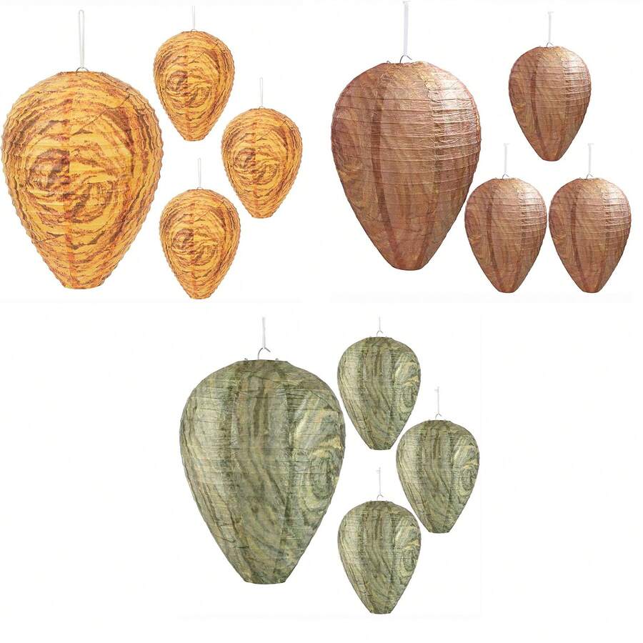 Meching Paper Wasp Nest Bait Hanging Wasp Deterrent Yellow Jacket - Multicolor - View 1