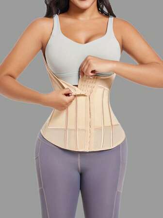 1入組女士鋼骨束腰訓練裝，控制腹部塑身衣，控制小腹收腰帶，適用於運動