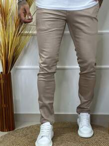 Men Pants - Beige - View 1