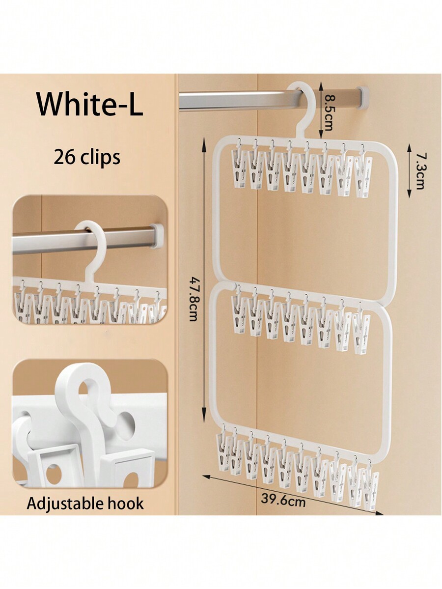 1PC Traceless Rack With Clips Plastic Sock Hat Towel Hanger For Drying