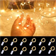 12 Pk 6.6ft 20 LED Copper Wire String Fairy Lights Xmas DEcoor With Battery
