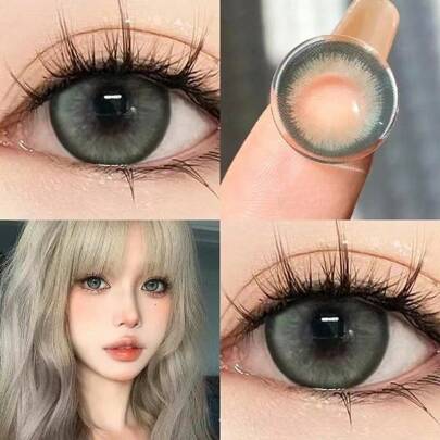 1 Pair Green Colored Contact Lenses, Eye Makeup, Can Be Used All Year Round, Diameter 14.5mm, Beauty Contact Lenses, Eye Cosmetic Halloween Costume Cosplay