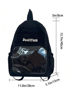 Giải trí hàng ngày Túi giảm đau ăn kiêng nhẹ cho bữa tiệc sinh viên nữ Ba lô đa chức năng Phong cách Anime - màu đen - Xem 3