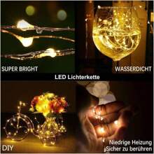 12 Pk 6.6ft 20 LED Copper Wire String Fairy Lights Xmas DEcoor With Battery