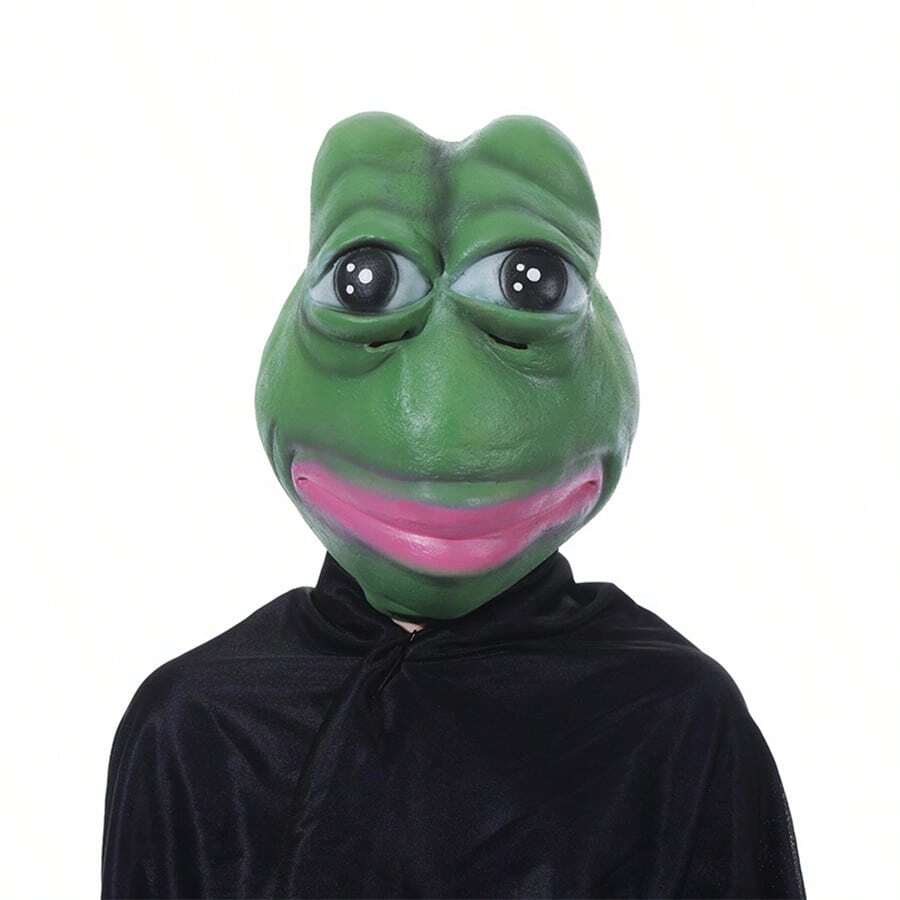 Funny Frog Latex Mask Animal Headgear, Perfect For Video Shooting & Props - Green - View 1