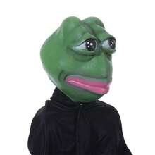 Funny Frog Latex Mask Animal Headgear, Perfect For Video Shooting & Props - Green - View 3