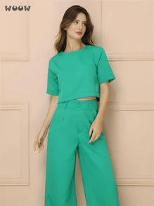 Women Two-Piece Outfits - màu xanh lá - Xem 3