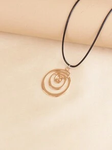 1 件螺旋吊坠项链 Y2K Fairycore Grunge 皮绳适合女性日常佩戴 - 彩色 - 查看 7