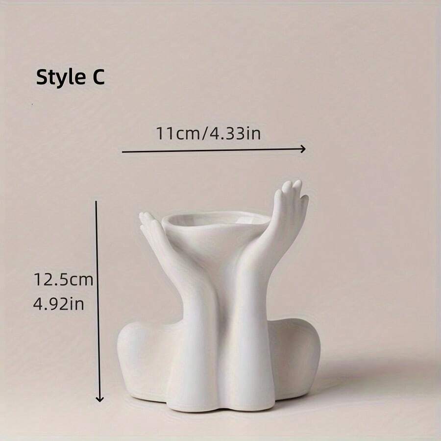 20 CM Bloem Ceramische Vaas, Minimalisme Stijl voor Moderne Tafel Plank Home Decorm, Wit Marmer, Klein