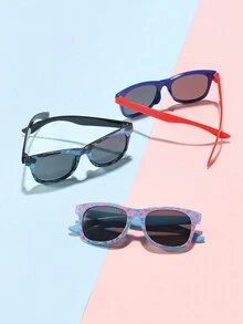 3 Pcs Kids 5-10Y Square Dinosaur Camouflage Pattern Cool Outdoor Fashion Glasses - Multicolor - View 3