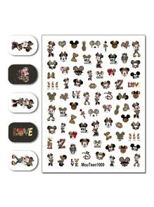 1pc Nail Art Transfer Sticker, Leopard Rat Water Transfer Sticker Cartoon Nail Art Decal Nail Stickers DIY - Multicolor - View 1