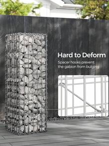 SONGMICS Gabion pour Pierre, Cage en Métal, Panier à Pierre, Maille 5 x 10 cm, Galvanisé, Mur, Paterre, Décoration de Jardin, 100 x 30 x 30 cm, Argent - Argent - Voir 3