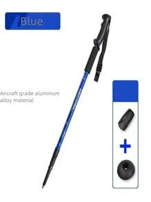 A Straight Handle Trekking Cane, Aviation-Grade Aluminum Alloy Retractable Cane, Outdoor Hiking Can Be Adjusted Portable Crutches, Height Adjustment, Portable.(Random Pattern) - Multicolor - View 6