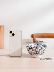 1 件/2 件/4 件 4.5 英寸陶瓷圆形碗，北欧风格创意酒店/餐厅/家居餐具，适用于洗碗机和微波炉，彩色印花螺旋和花朵图案碗，适用于汤/米饭/粥/调味品蘸酱、厨房、圣诞礼物 - 彩色 - 查看 8