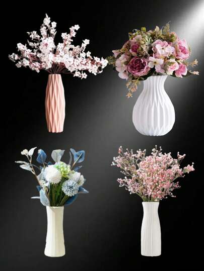 1pc Minimalist Vase ation Living Room Bedroom TV Cabinet Shelf, Plastic Hydroponics, Creative Flower Arrangement Vase, Artificial Groen Plants, Faux Flowers, Tafel ation, Dining Birthday Graduation Home Glass view 3