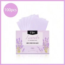 100 Pcs Oil Blotting Sheets Bamboo Charcoal Green Tea Lavender Blotting Paper For Face Matte Oil Absorbing Tissues Makeup Friendly Long Lasting Shine Control Facial Film Plant Essence Portable Refreshing Great Absorbent For Oily Skin Care Men & Women - Multicolor - View 11