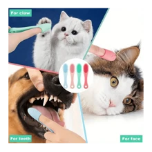 1入組寵物口腔清潔指套牙刷，軟硅膠製狗狗貓咪專用，不傷牙齦，指尖刷 - 彩色 - 查看 3