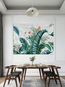 1入組香蕉葉、蜂鳥、棕櫚樹、星空、瀑布、風景圖案掛毯，適用於客廳沙發、臥室背景牆的家居裝飾，現代風格的日常居家裝潢