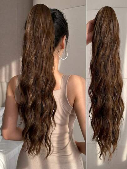 TRIXY 1 pièce Pince à griffe queue de cheval papillon décontractée avec extension de cheveux bouclés haute température en fibre ondulée naturelle