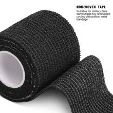 12packs Self Adhesive Bandage Wrap,2 Inches 5 Yards Black Wrap Breathable Flexible Stretchy Cohesive Bandage For First Aid, Sprains Protection Gym Gym Accessories Bandages Sports Tape