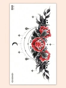 1 Tấm Dán Dưới Ngực Đùi Nghệ Thuật Thân Thể Hình Dán Xăm Tạm Thời Cho Nữ, Màu Đỏ Gothic Đậm Với Hoa Ma Thuật Đen, Hình Xăm Giả Không Thấm Nước, Kéo Dài 2-5 Ngày, Che Vết Sẹo, Có Thể Sử Dụng Trên Cánh Tay Cổ Tay Vai Chân Eo Cổ Tay Ngực Đùi Ngón Tay Mắt Cá Chân , Thích hợp cho các bữa tiệc, quà tặng, kỳ nghỉ, trang trí cơ thể - Nhiều màu - Xem 2