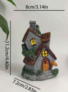 1 pieza Casa de muñecas para jardín europea tipo villa campestre pequeña con plantador para suculentas, micro paisaje de bricolaje decoración, casa de hadas, decoración de jardín tipo árbol de madera para jardín tipo bosque o como accesorio decorativo tipo madera - Multicolor - Ver 4