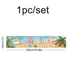 Summer Party Table Runner, Disposable Tablecloth And Decorative Cloth Set, 1pc - Multicolor - View 4
