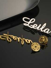 1 Broche de acero inoxidable con texto personalizado, accesorio de moda de estilo empresarial sencillo, regalo del Día del Padre para el esposo, de moda de otoño, vintage, minimalista, de dinero viejo, personalizado casual, personalizado, regalo único ideal para él, novio, papá, familia, amigos, hijo, abuelos para aniversarios, cumpleaños, uso diario, baile de graduación, San Valentín, graduación, bodas, fiestas, Día del Padre