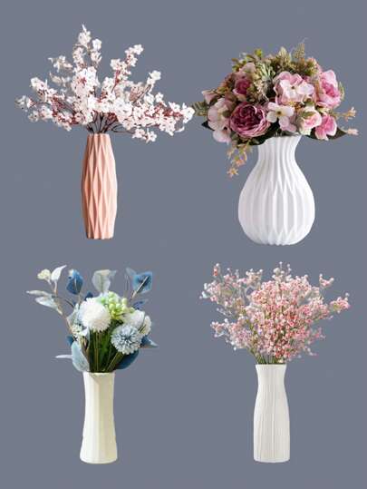 1pc Minimalist Vase ation Living Room Bedroom TV Cabinet Shelf, Plastic Hydroponics, Creative Flower Arrangement Vase, Artificial Groen Plants, Faux Flowers, Tafel ation, Dining Birthday Graduation Home Glass view 6