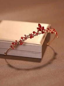 1pc Elegant Minimalist Alloy Crown Hair Accessory For Women, Suitable For Wedding, Birthday