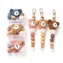1 Set Cute Bear & Rabbit Hair Ball DIY Keychain, Bag Pendant, Bracelet, Necklace Silicone Bead Craft Kit - Silicone Suit - View 1