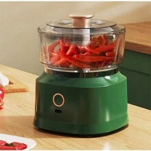Mini máquina de cocina casera, molinillo de carne, mini prensador eléctrico de ajo, rebanador y picadora de alimentos de cocina para verduras - Verde - Ver 11