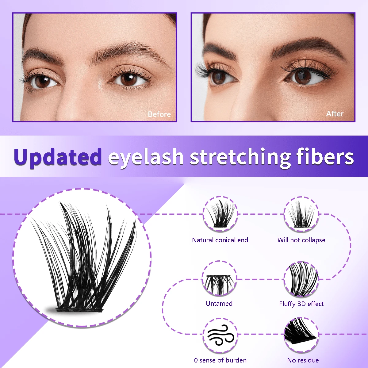 ILantule Ciglia Magnetiche Con Eyeliner Kit,3 Paia Ciglia Finte 3D Con - Foto 8