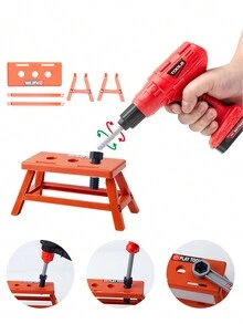 Children's Play Kit 69 Pieces Pretend To Play Building Toys Simulation Repair Toy Boy Screw Toolbox - Red - View 3