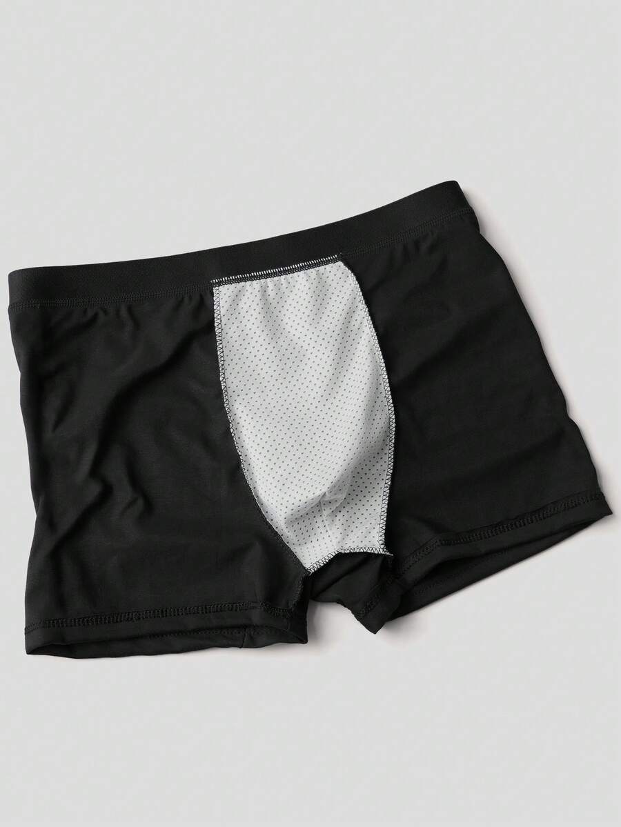 Men's Black Simple & Fashionable Boxer Briefs With Letter Printed