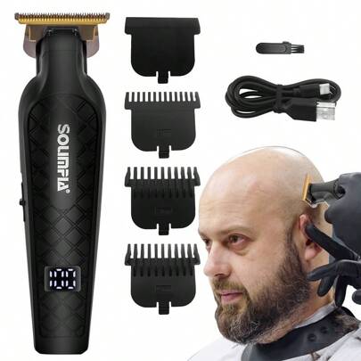 1pc USB Rechargeable 5W Electric Hair Clipper Trimmer With Carving Head