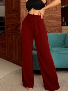 Women Pants - 中紫紅色 - 查看 2