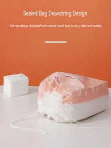 100/222片/包 化妆清洁棉片，身体及皮肤指甲油清洁棉片，三层加厚化妆棉片，双面卸妆护肤功能配件 - 彩色 - 查看 5