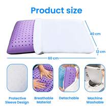Purple Memory Foam Pillow Queen | Soft Pillow With Xtreme Comfort | The Best Memory Foam Bed Pillow For Sleeping | Firm Support Pillow For Side Sleepers | Queen Size | Lavender Scent | 24" X 16" - Màu tím - Xem 4