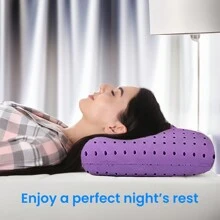 Purple Memory Foam Pillow Queen | Soft Pillow With Xtreme Comfort | The Best Memory Foam Bed Pillow For Sleeping | Firm Support Pillow For Side Sleepers | Queen Size | Lavender Scent | 24" X 16" - Màu tím - Xem 3