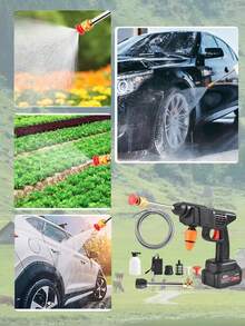 hidro lavadora recargable,hidrolimpiadora portátil,pistola hidro lavadora a precion recargable con accion eswpumadora y,boquilla eléctrica de alta potencia, batería recargable, para limpieza de coches, suelos, jardines,patio - Tipo de Enchufe A USA (110-127V) - Ver 2