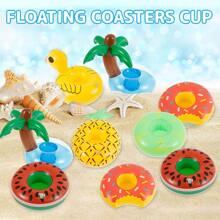 12pcs Drink Floating Mat, Swimming Pool Drink Floating Mat, Inflatable Drink Holder, Floating Drink Holder, Adult Swimming Pool Accessories - Multicolor - View 2