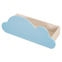 Mini-Bed With 2 Storage Drawers, Single Bed Cloud Shape Daybed With 2 Drawers, 90*190cm, Mattress Not Included - Blue and White - View 8