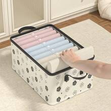 家用衣物收納盒，可用於衣服、褲子和布料材料的組織收納 - 黑與白 - 查看 7